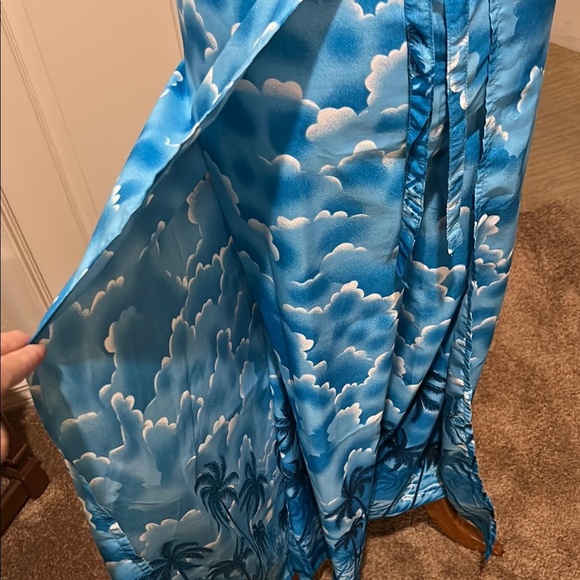 Caribbean Blue Tropical Print Wrap Pants. OS. Nearly new - Picture 5 of 8